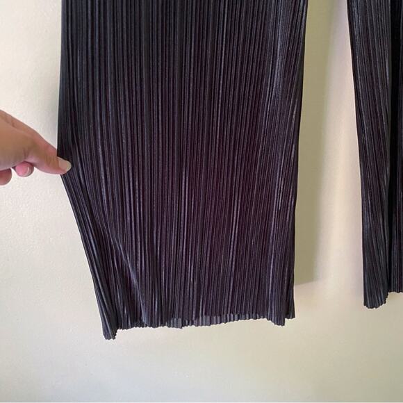 21 Saints | Satin Pleated Pull-on Pants Dressy Party Flowy Black Small - Picture 3 of 6